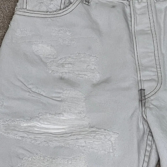 Re/Done Levi’s Womens High Rise Loose Fit Button Fly Jeans White  Cotton Size 25 - Picture 10 of 10